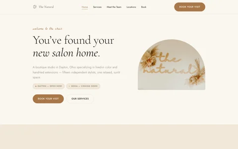 A designed salon website built by Turbo Link Studio
